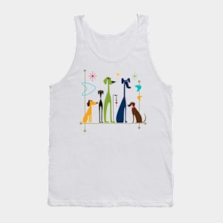 Retro Mid-Century Modern Dogs 50s 60s Style Tank Top